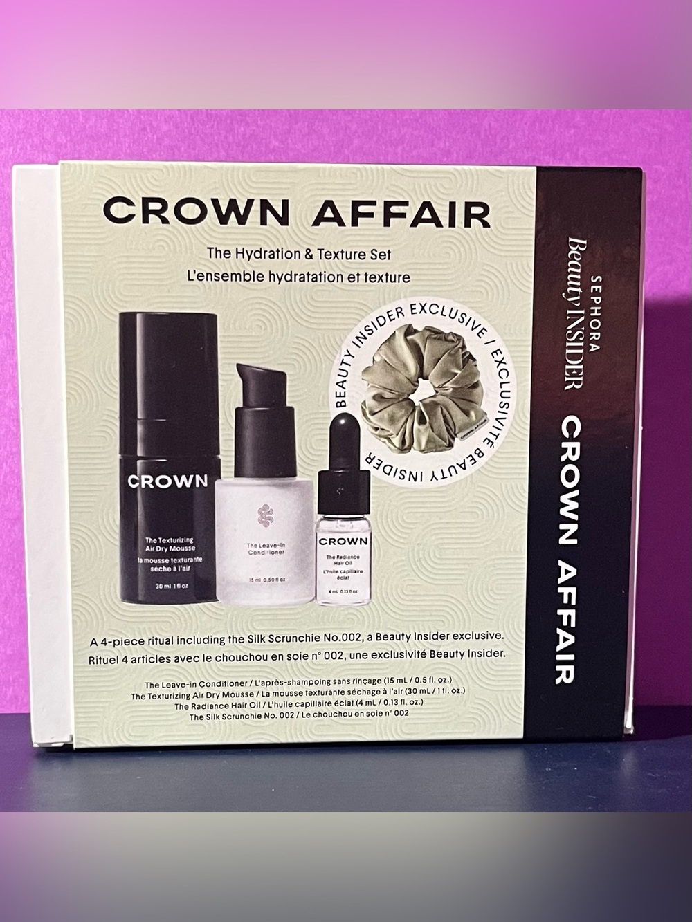SEPHORA INSIDER - Crown Affair Hydration & Texture Set - Crown - Green Scrunchie